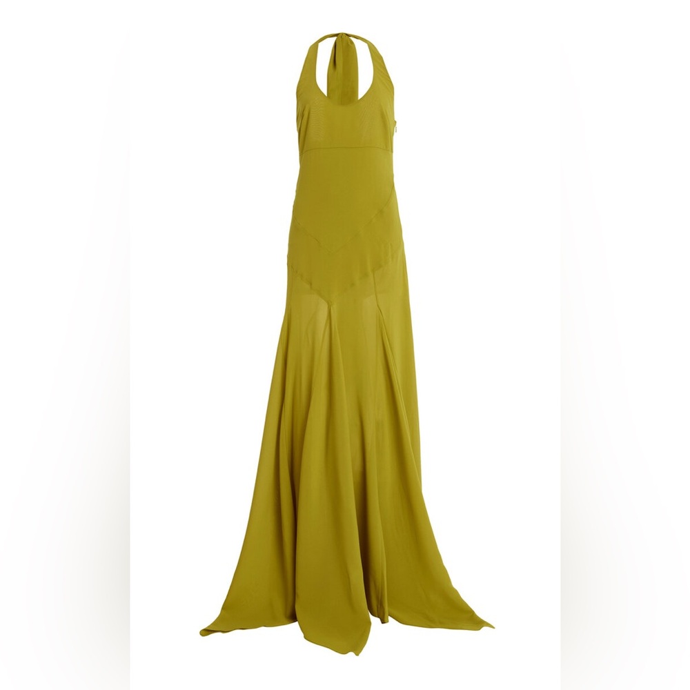 SIEDRÉS Exclusive Raye Scarf-Detailed Midi Halter Dress